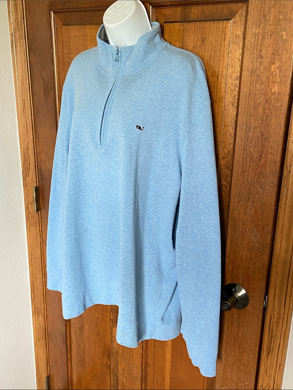Vineyard Vines light blue Saltwater quarter-zip pullover Size 2XL nautical - Picture 3 of 12